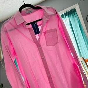 Chouyatou Pink Sheer Blouse